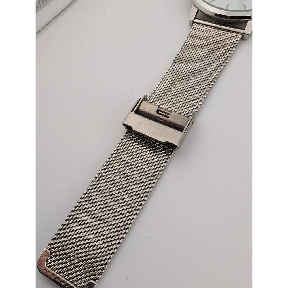 NIC‎ and SYD Swarovski Crystal Watch Men 40mm Case Mesh Metal Band- New Battery